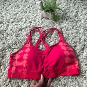 Cascades Sports red and pink tie dye like sports bra